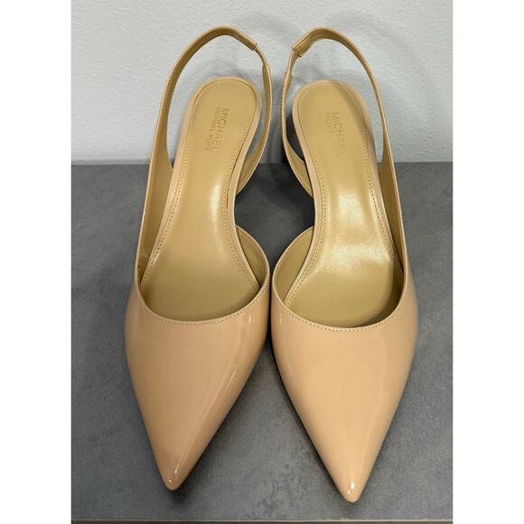 Michael Kors Alina Flex Sling Pump Pointy Toe Patent Leather Light Blush S 6.5 - Picture 5 of 10